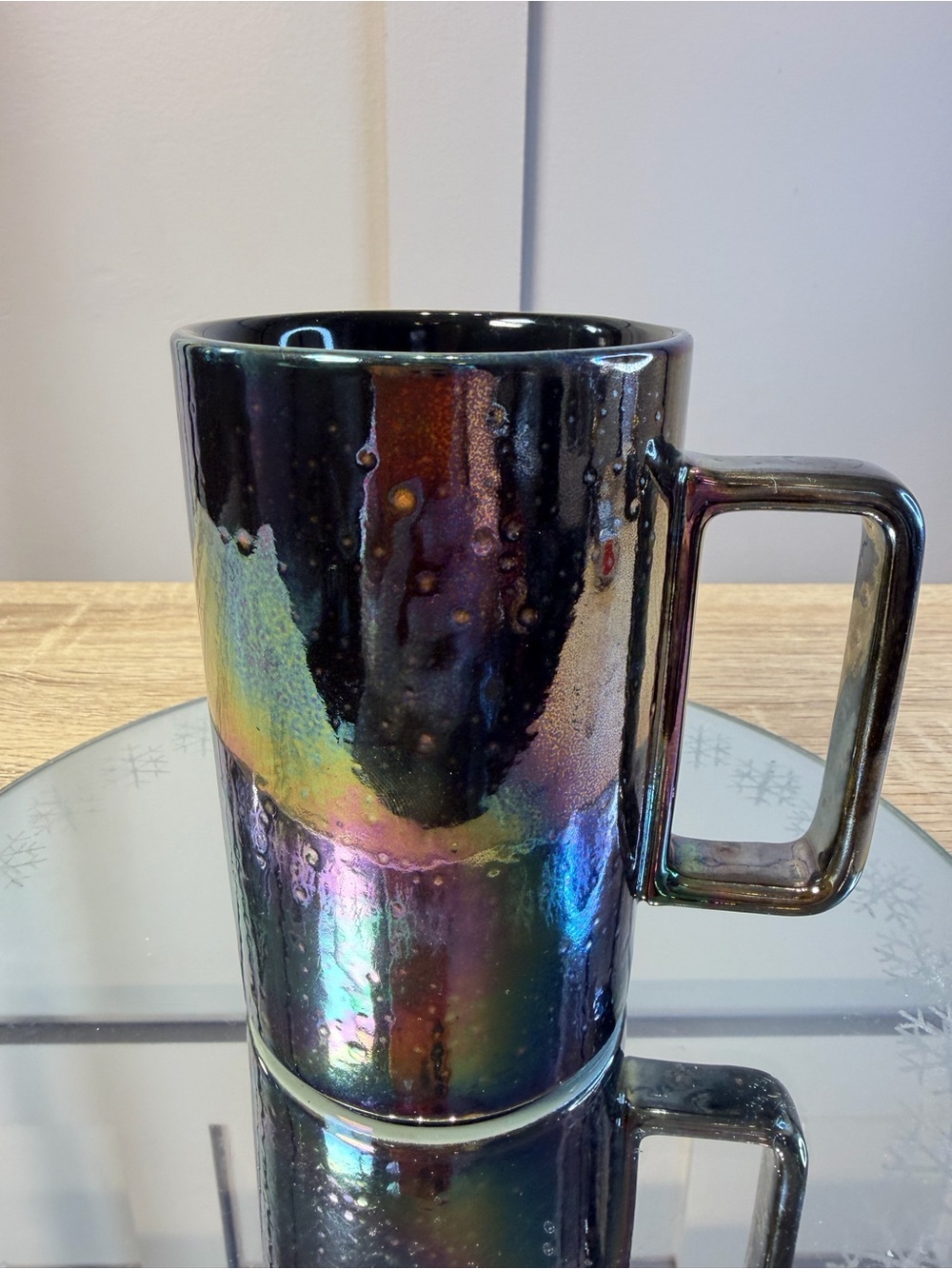 Starbucks 2021 Black Purple Rainbow Oil Slick Iridescent 12 oz Mug